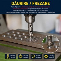 Carota cu Vidia pentru Metal , PVC si Lemn, Freza HSS, 35 mm