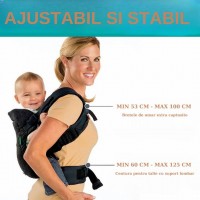 Marsupiu Ergonomic Multifunctional 4 în 1, pentru Bebelusi si Copii, 3.5-15 kg, Negru