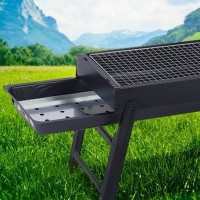 Gratar Portabil Metalic pentru Picnic, Gradina și Camping, 60x22x23 cm, Negru