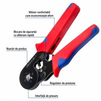 Cleste Profesional pentru Sertizat Pini si Terminale Tubulare HSC8 6-6A, 0.25–10 mm²