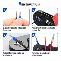 Cleste Profesional pentru Sertizat Pini si Terminale Tubulare HSC8 6-6A, 0.25–10 mm²