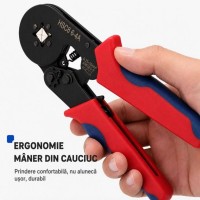Cleste Profesional pentru Sertizat Pini si Terminale Tubulare HSC8 6-6A, 0.25–10 mm²