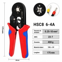 Cleste Profesional pentru Sertizat Pini si Terminale Tubulare HSC8 6-6A, 0.25–10 mm²
