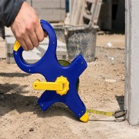 Ruleta 50 Metri cu Banda Metalica, Sistem de Blocare și Manivela Retractabila