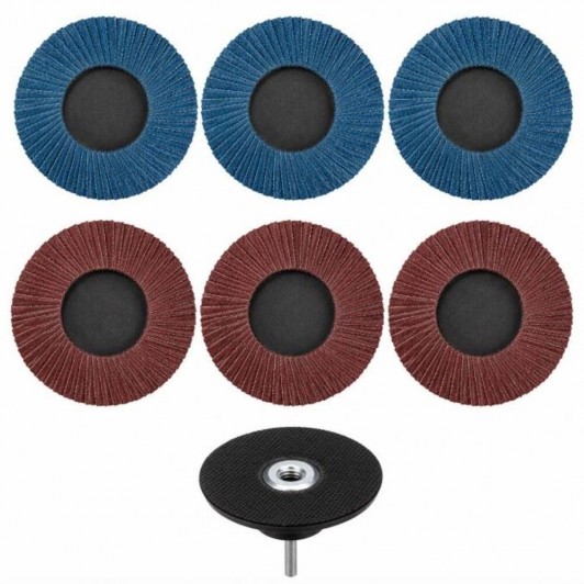 Set 6 Mini Discuri pentru Șlefuit, Lustruit și Polizat 75 mm pentru Bormașină – Lemn, Metal și Inox