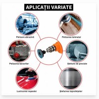 Set 6 Mini Discuri pentru Șlefuit, Lustruit și Polizat 75 mm pentru Bormașină – Lemn, Metal și Inox