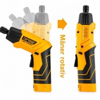 Șurubelniță Electrică cu Acumulator 3.6V, Mâner Rotativ, Set 50 Biți Incluși