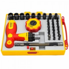 Set Șurubelniță cu Clichet, 62 Piese, Oțel CR-V, Biți și Capete Tubulare Incluse Set Șurubelniță cu Clichet, 62 Piese, Oțel CR-V, Biți și Capete Tubulare Incluse