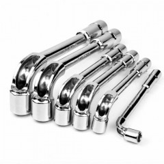 Set Chei Tubulare Tip L Profesionale, 6 Piese, 8-19 mm, Oțel Crom Vanadiu (Cr-V)