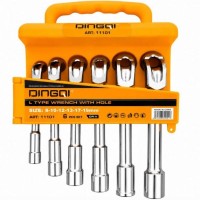 Set Chei Tubulare Tip L Profesionale, 6 Piese, 8-19 mm, Oțel Crom Vanadiu (Cr-V)