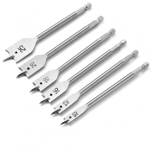 Set Burghie Plate pentru Lemn / Freze Lemn, 6 Piese, 10-25 mm