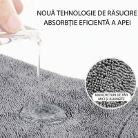 Prosop Uscare Auto Microfibra 800 GSM Premium, 90x70 cm, Gri