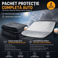 Prosop Uscare Auto 800 GSM + Husa Protectie Parbriz 150x110 cm – Pachet Ingrijire Auto
