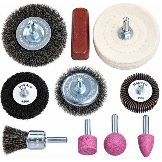 Set 10 Piese pentru Bormasină – Curățare, Șlefuire, Lustruire și Polizare Set 10 Piese pentru Bormasină – Curățare, Șlefuire, Lustruire și Polizare